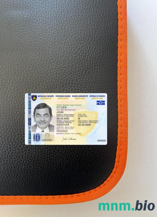 Kosowo karta ID fotowygląd szablon PSD